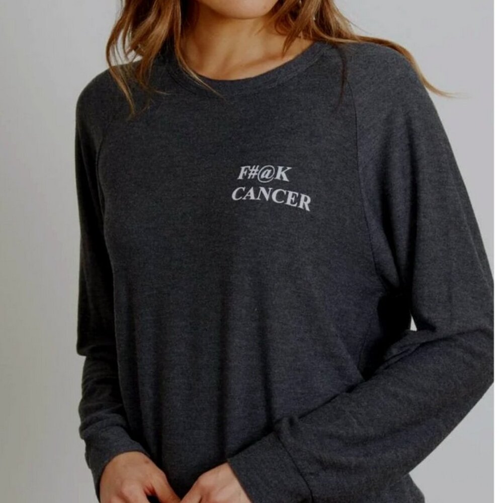 F#@K Cancer Sweatshirt by good hYOUMAN in Black Sand Color XS NWOT